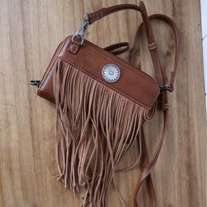 Idyllwind Brown Fringe Crossbody Bag Suede Festival Women’s